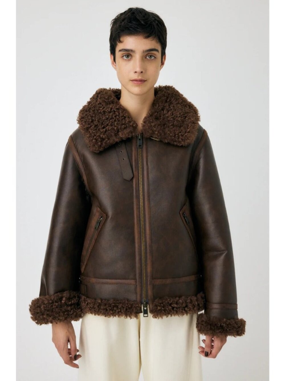 MOUSSY Aged Aviator Jacket Brown Size Free NWT